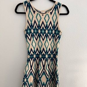 Issa London Blue White Pink Diamond Sleeveless Dress Size Small